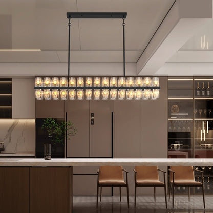 Rectangular Luxurious Crystal Chandelier for Living Room & Dining