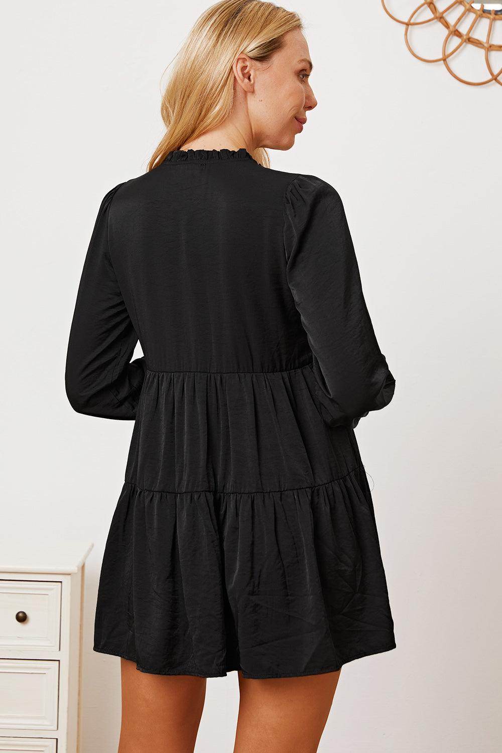 Ruffled Tiered Button-Up Shirt