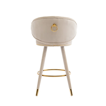 Counter Height Bar Stools Set of 2 for Kitchen Counter Solid Wood Legs