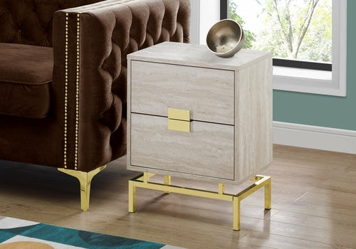 23.5" Particle Board and Chrome Metal Accent Table