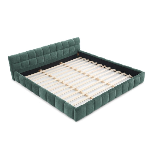California King size Upholstered Bed Frame with Thick Fabric, Chenille
