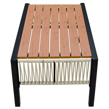 Multi-person Outdoor Iron Sofa Set with A table, Rattan Decoration,