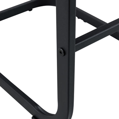 Modern Brown Tech Fabric Bar Stool Set of 2 with Black Metal Legs -
