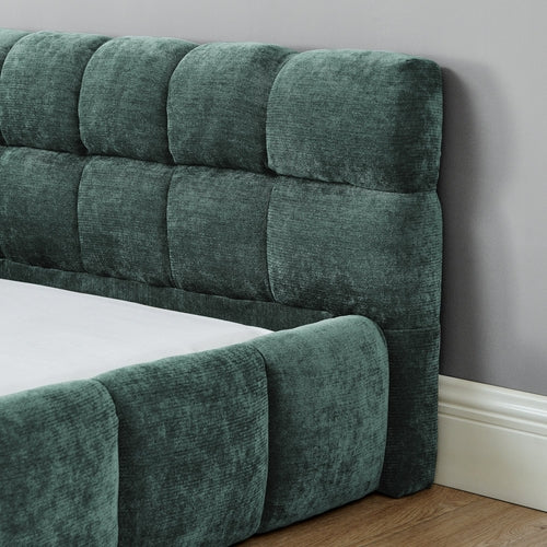 California King size Upholstered Bed Frame with Thick Fabric, Chenille