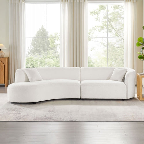 Luxury Modern Style Living Room Upholstery Curved Sofa with Chaise