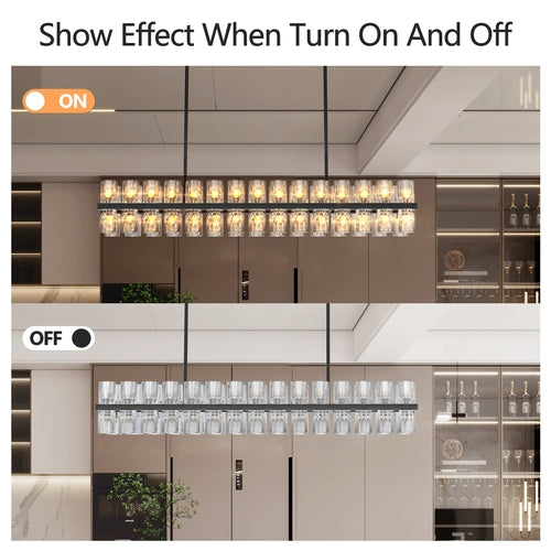 Rectangular Luxurious Crystal Chandelier for Living Room & Dining