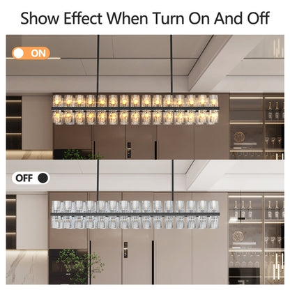 Rectangular Luxurious Crystal Chandelier for Living Room & Dining