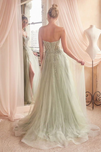 Elegant Beaded Embellished A-Line Long Formal Prom Evening Gown CDCD0230