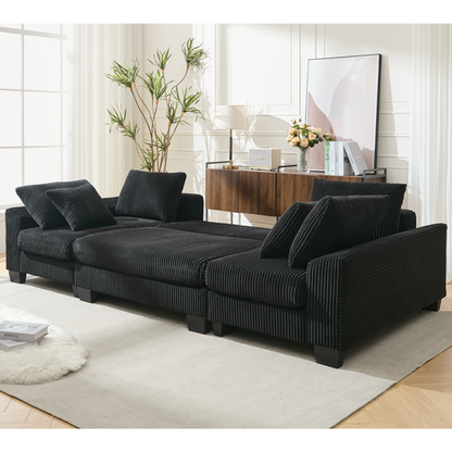 114' Sleeper Sofa,U Shaped Sofa , Pull Out Bed,Convertible Oversize 2