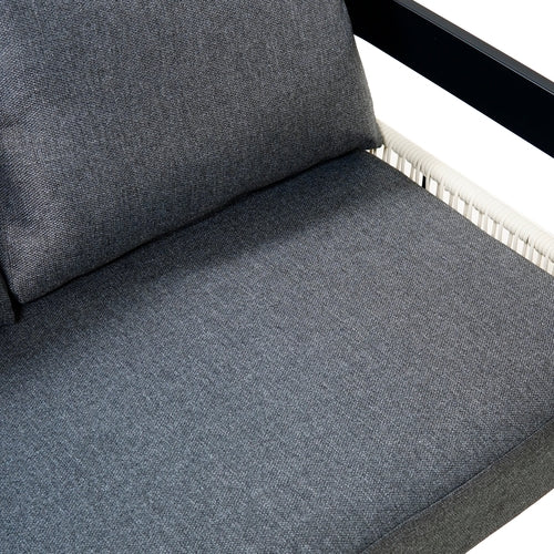 Multi-person Outdoor Iron Sofa Set with A table, Rattan Decoration,