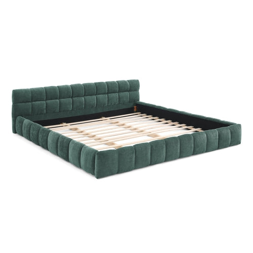 California King size Upholstered Bed Frame with Thick Fabric, Chenille