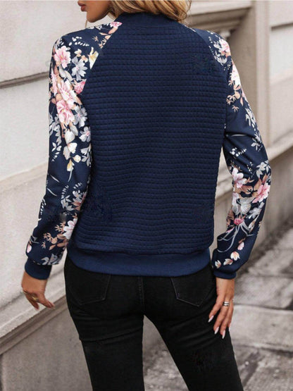 Printed Zip Up Long Sleeve Jacket for Stylish Comfort